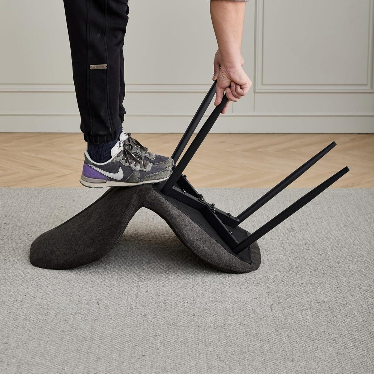 8 Esszimmerstühle Modern Gepolstert Schwarz Rautenmuster