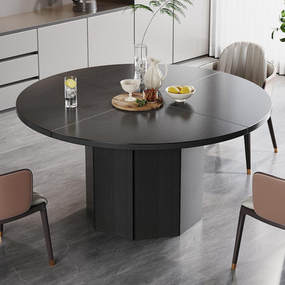 Runder Esstisch Holz Schwarz Eiche | Modern Küchentisch für 4-6 Personen