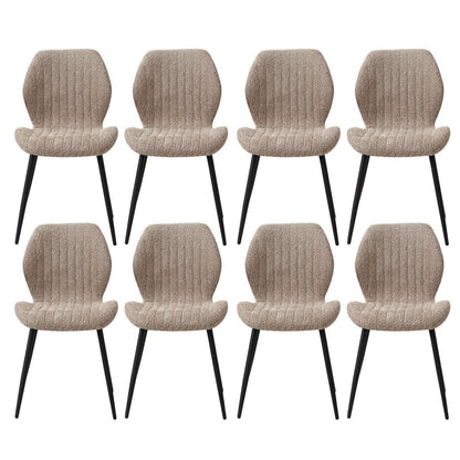 8er Set Moderne Esszimmerstühle Braun mit Streifenmuster