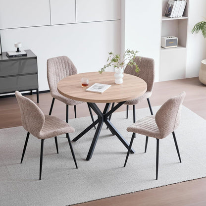 Moderner Esszimmerstuhl Set Braun - 4er Pack mit Streifenmuster