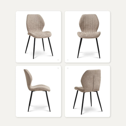 Moderner Esszimmerstuhl Set Braun - 4er Pack mit Streifenmuster
