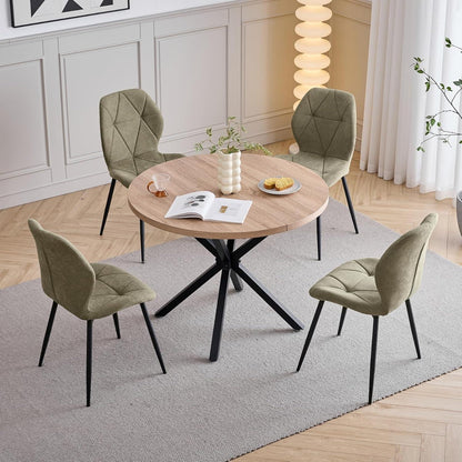 Moderner Esszimmerstuhl Set, Grün, 4er-Pack mit Rautenmuster