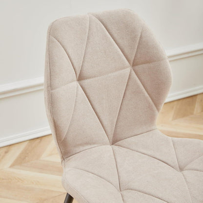 Moderner Esszimmerstuhl Set 4er – Gepolstert, Beige, Metallbeine