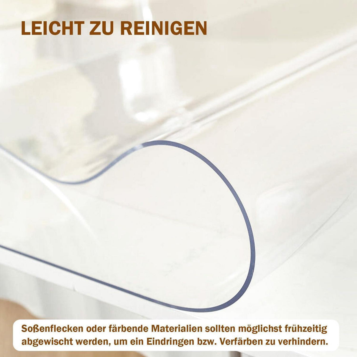 Transparente Tischfolie 110x180 cm – Rutschfest & Kratzfest