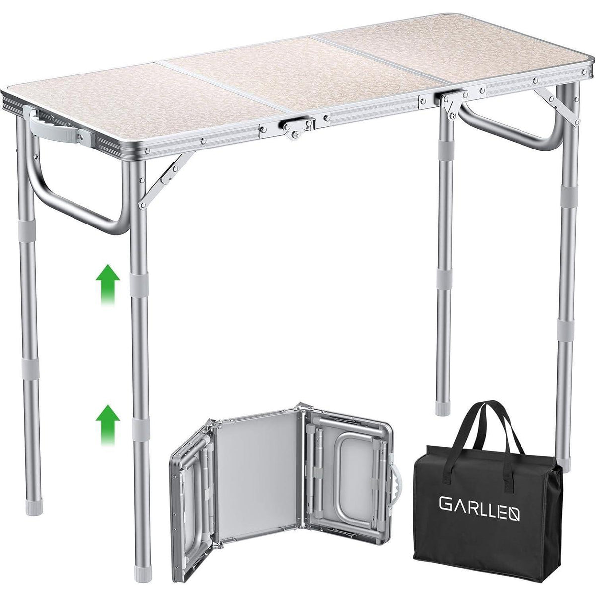 Klapptisch Camping 87x40cm, 3 Höhen, leicht & stabil