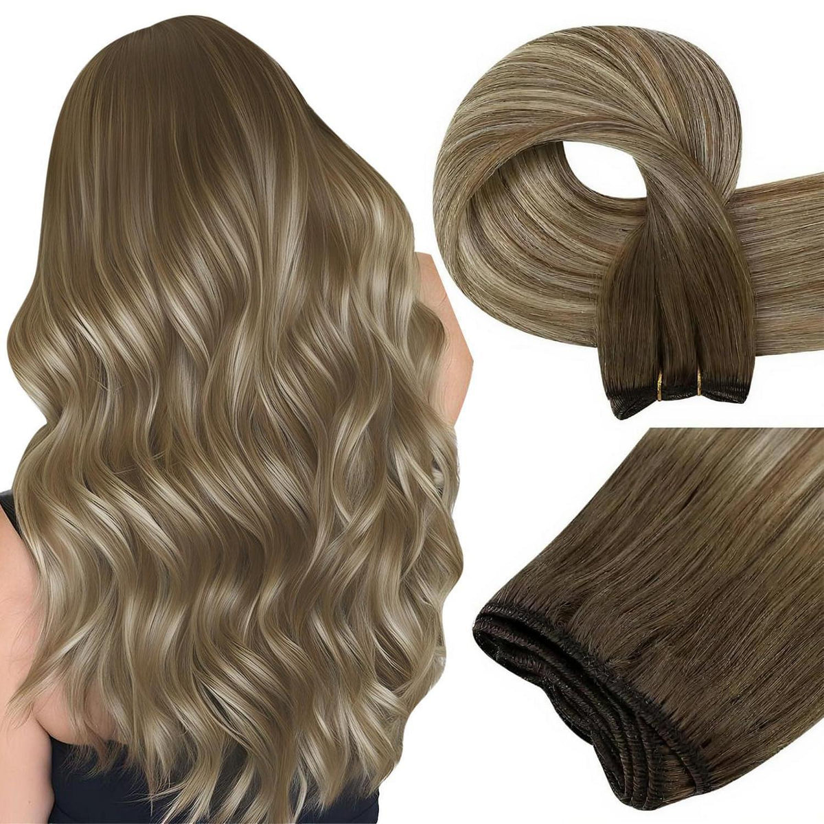 Echthaar Tressen Bundles Blond 30cm – Remy Human Hair #1000