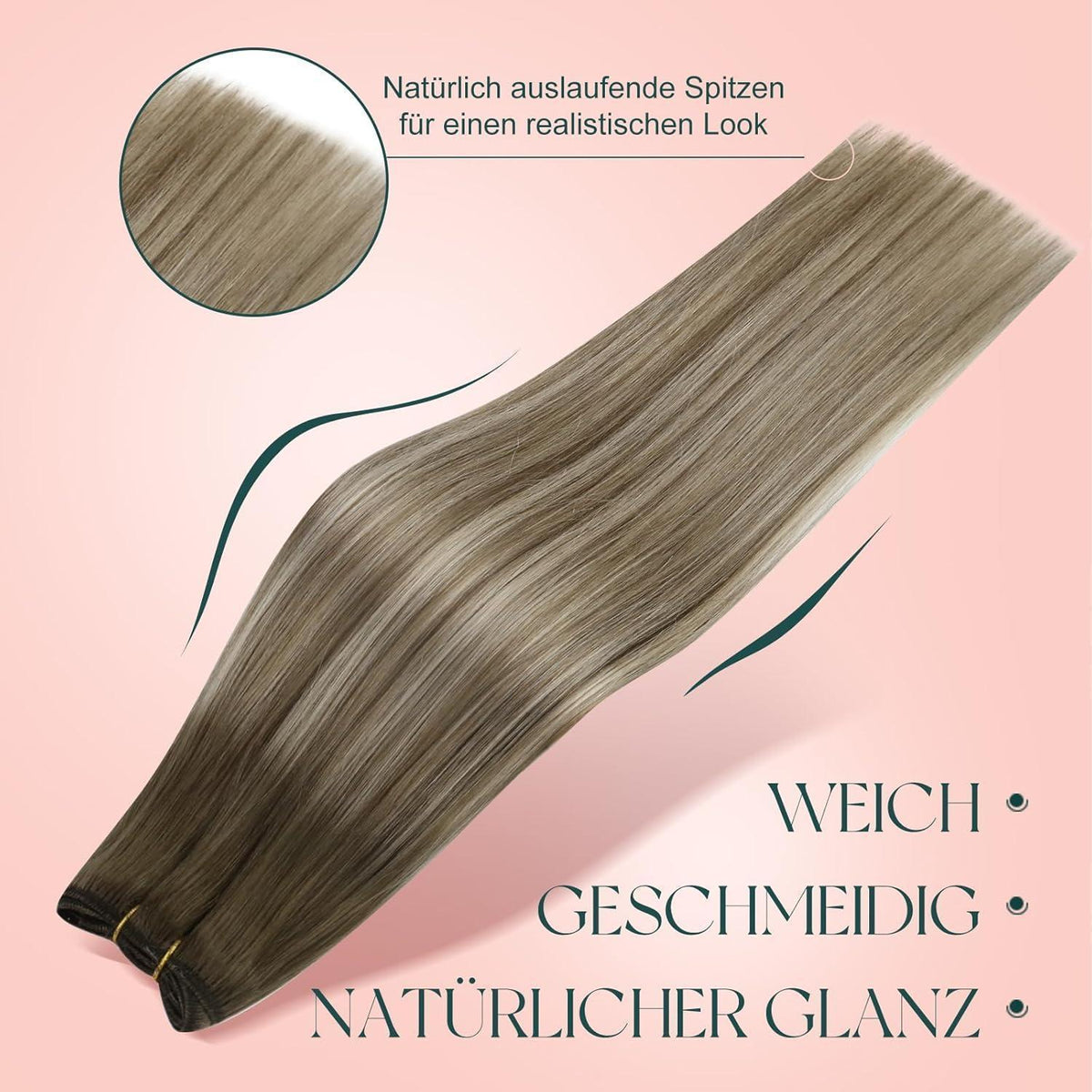 Echthaar Tressen Bundles Blond #1000 30/55cm