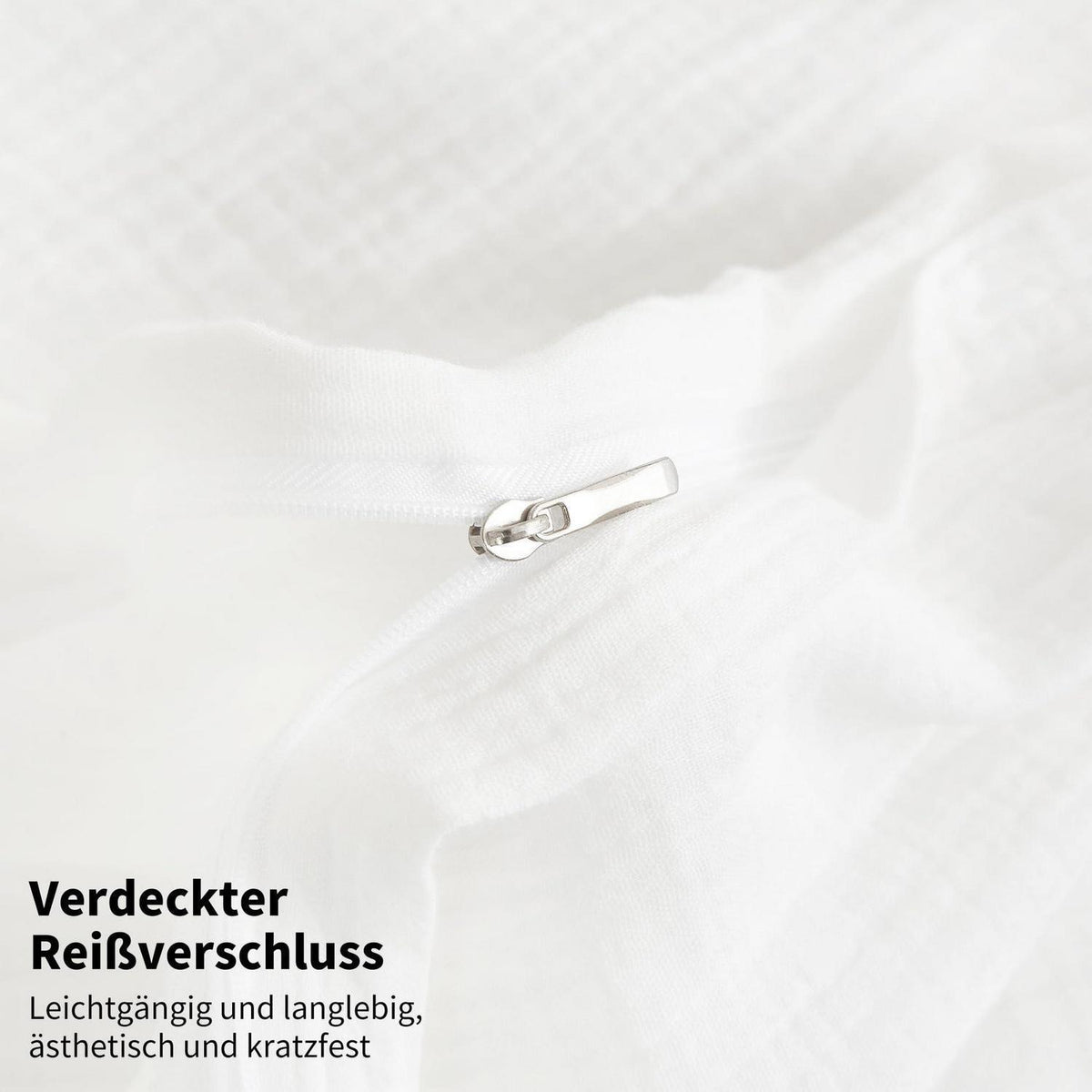 Doppelte Muslin Bettwäsche 220x240 Weiß – Weich & Atmungsaktiv