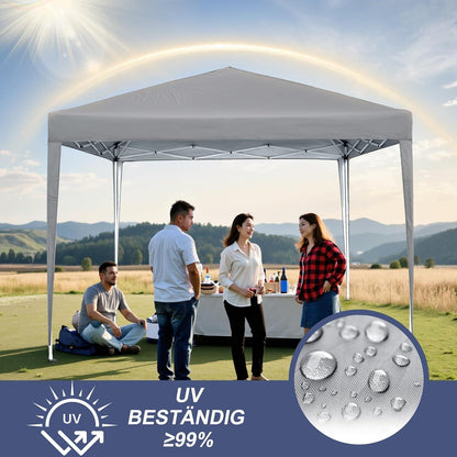 3x3m Gartenpavillon wasserdicht mit Seitenteilen & Fenstern