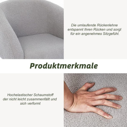 Mingone Lammwoll Sessel – Bequemer Loungesessel Grau