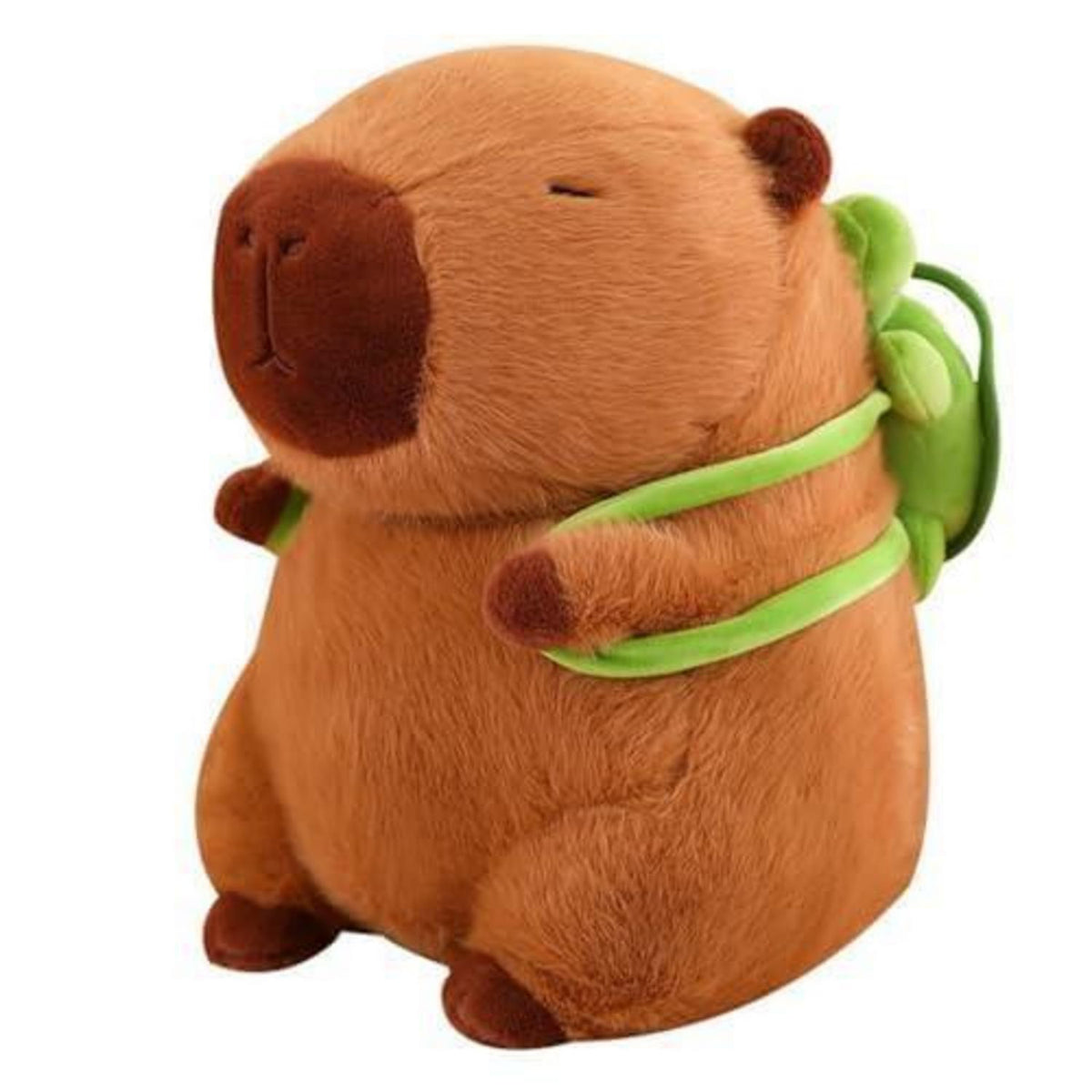 Capybara Plüschtier mit Schildkrötenrucksack - Kuscheliges Stofftier 33cm