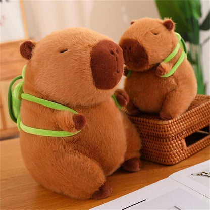 Capybara Plüschtier mit Schildkrötenrucksack - Kuscheliges Stofftier 33cm