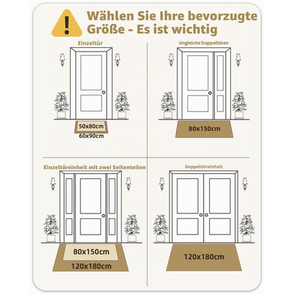 Fußmatte waschbar 120x180cm - Taupe, rutschfest & dünn