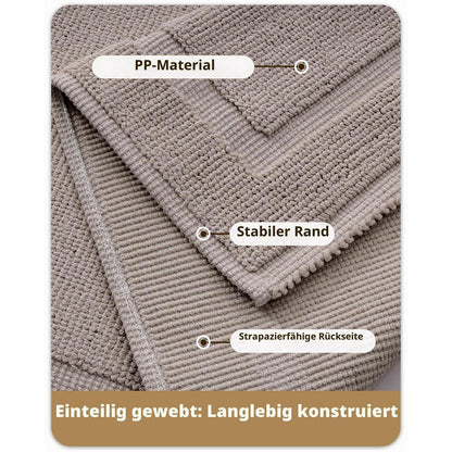 Fußmatte waschbar 120x180cm - Taupe Border, Innen & Außen