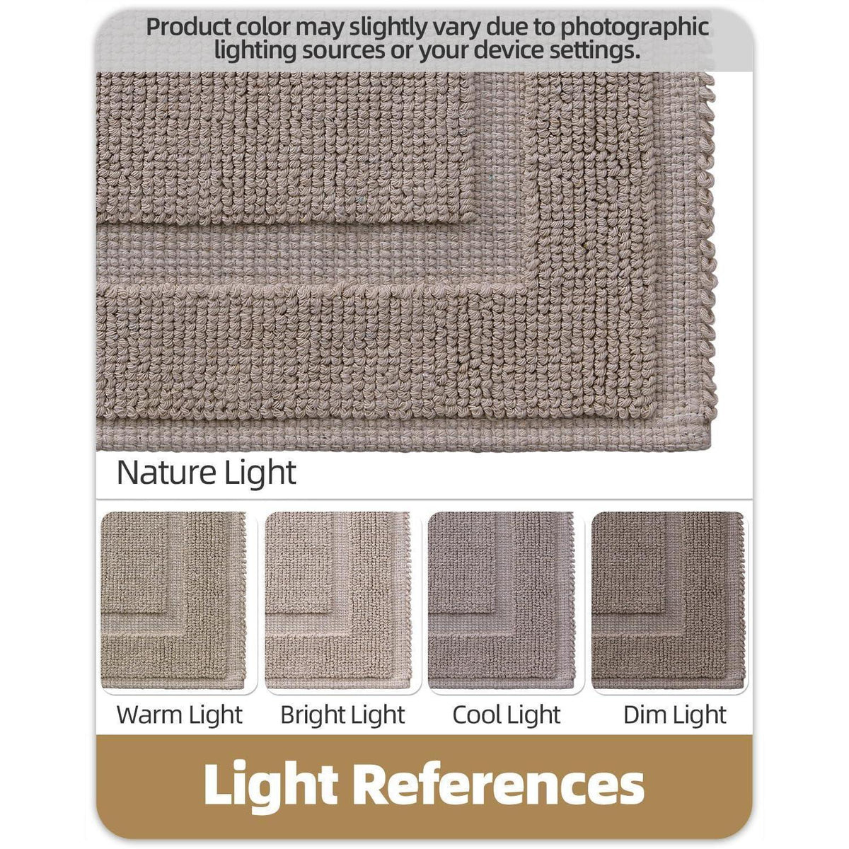Fußmatte waschbar 120x180cm - Taupe Border, Innen & Außen