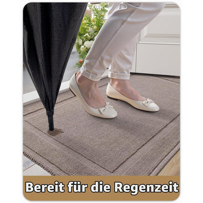 Fußmatte waschbar 120x180cm - Taupe Border, Innen & Außen