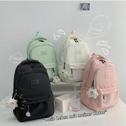 Schulrucksack 15,6 Zoll Laptop Rucksack Schwarz für Teenager