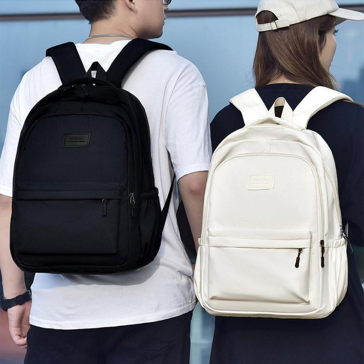 Schulrucksack 15,6 Zoll Laptop Rucksack Schwarz für Teenager