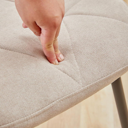 4er-Set Esszimmerstühle Leinenstoff, Beige, Gepolstert & Komfortabel