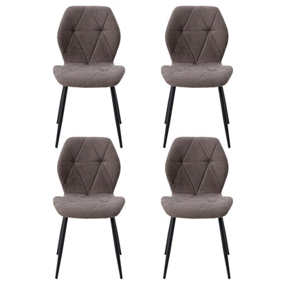 4er-Set Esszimmerstühle Leinen Braun, Gepolstert & Komfortabel