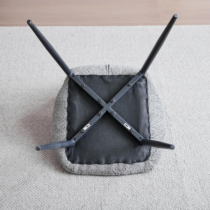4er-Set Esszimmerstühle Grau, Leinenstoff & Metallbeine