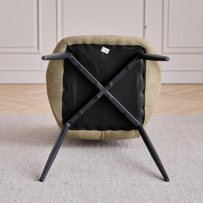 4er-Set Esszimmerstühle Leinen Grün, Gepolstert & Komfortabel