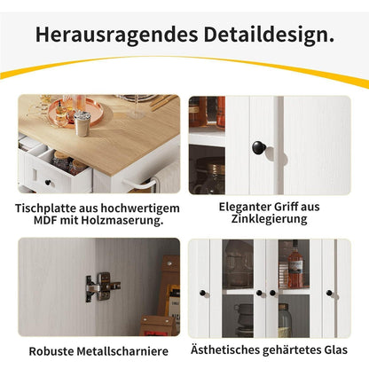 Kücheninsel mit abnehmbarer Trennwand & Glasausstattung