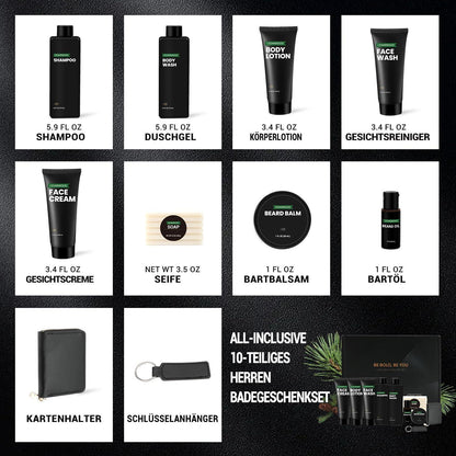 Herren Duschset 10tlg. | Bartpflege & SPA Geschenkset Zedernholz