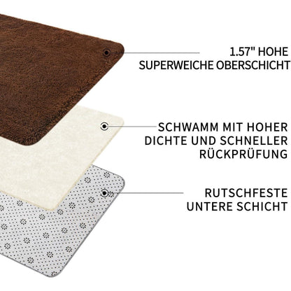 Flauschiger Hochflor Teppich Braun 200x300 cm – Wohnzimmer & Schlafzimmer