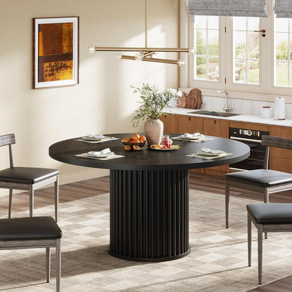 Runder Esstisch 120cm Schwarz – Moderner Esszimmertisch für 4-6 Personen