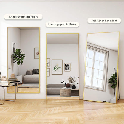 Großer Standspiegel 171x76cm | Ganzkörperspiegel mit Ständer & Wandmontage