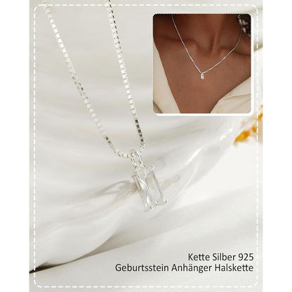 Kette Damen vergoldet/925 Silber mit Geburtsstein April