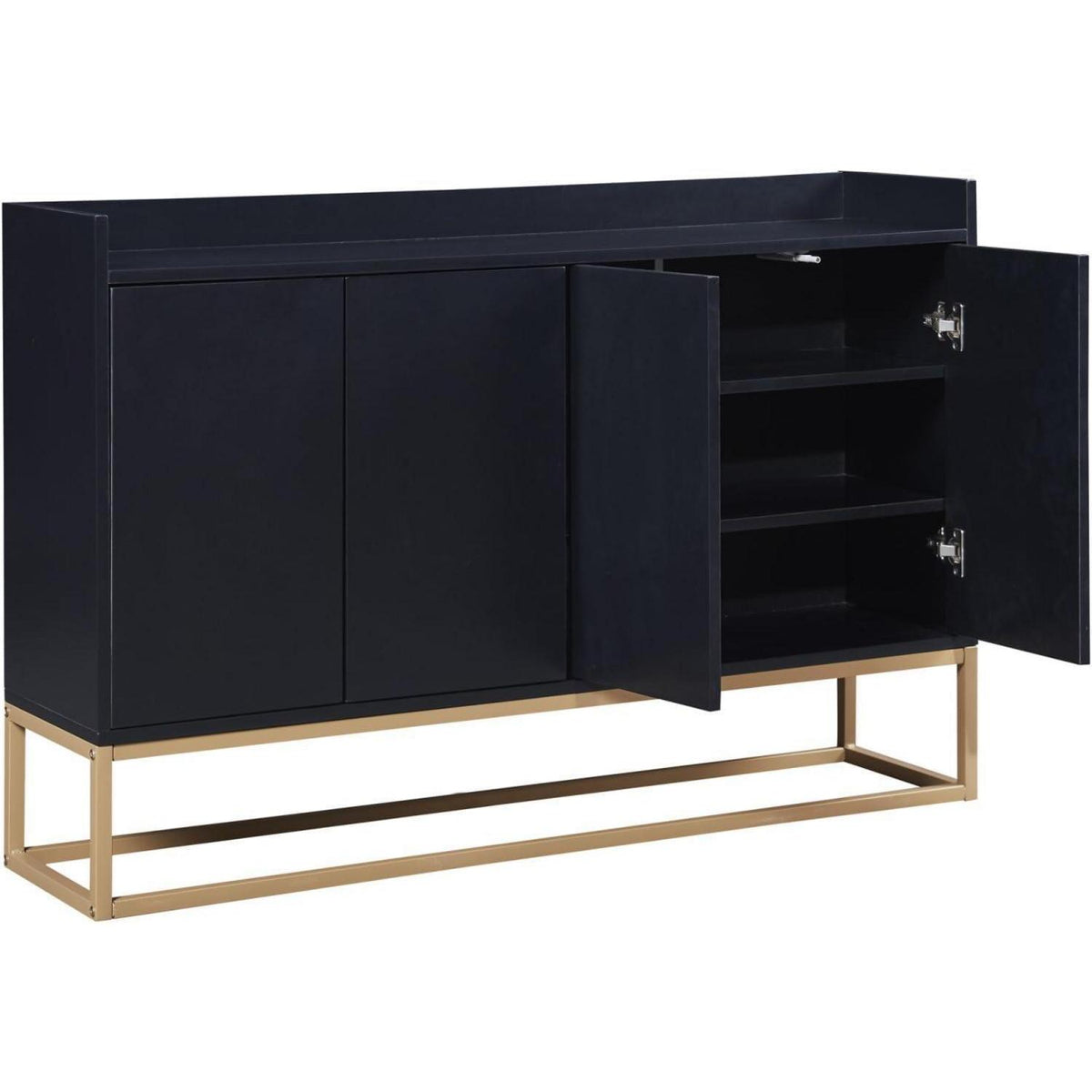 Modernes Sideboard mit 4 Türen – Schwarz, Minimalistisch & Vielseitig