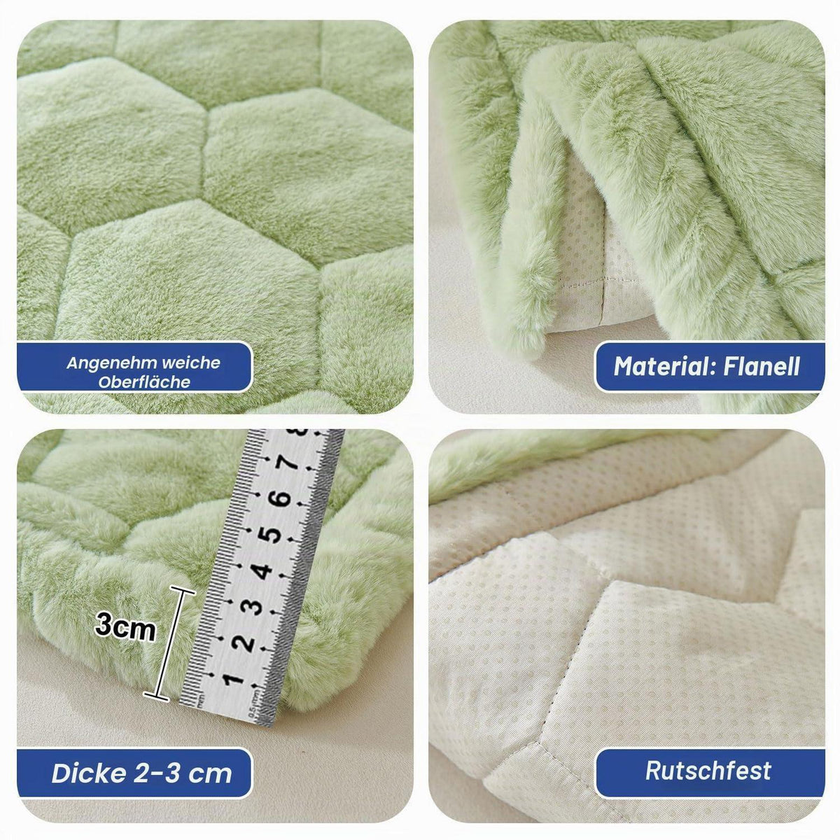 Rutschfester Sofaüberzug Grün 70x210cm – Dicke Flanellqualität