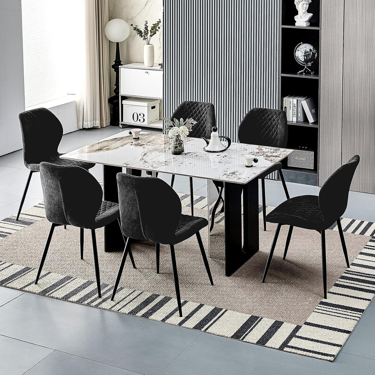 Gepolsterte Esszimmerstühle 4er Set – Modern & Ergonomisch Schwarz