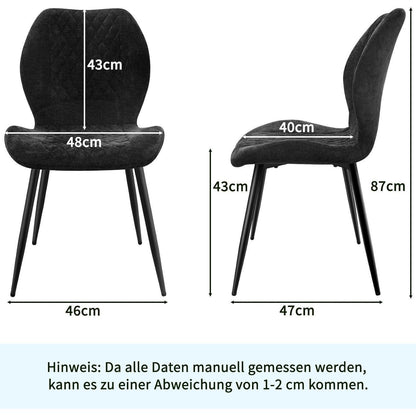 Gepolsterte Esszimmerstühle 4er Set – Modern & Ergonomisch Schwarz
