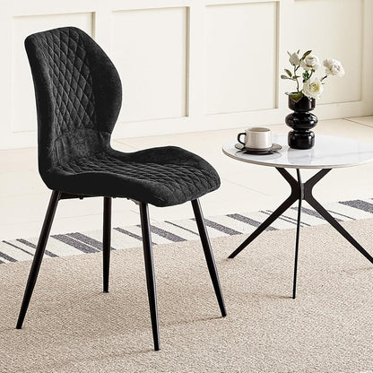 Gepolsterte Esszimmerstühle 4er Set – Modern & Ergonomisch Schwarz