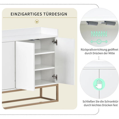 Modernes Sideboard mit 4 Türen – Weißes Wohnzimmerbuffet