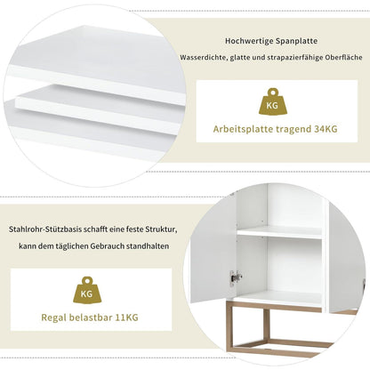 Modernes Sideboard mit 4 Türen – Weißes Wohnzimmerbuffet