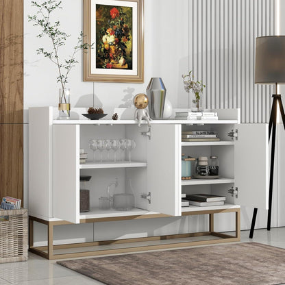Modernes Sideboard mit 4 Türen – Weißes Wohnzimmerbuffet