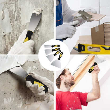 4er Set Spachtel Edelstahl – Renovierungs-Werkzeug für Maler & Bau