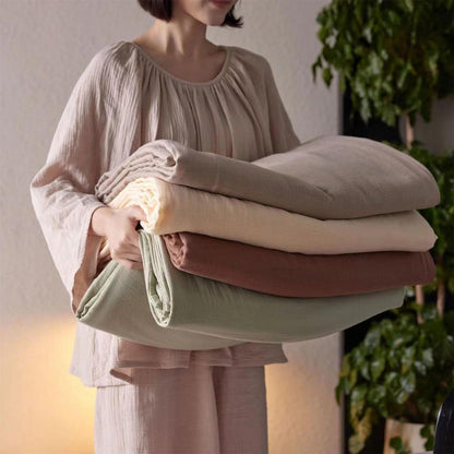 Musselin Bettwäsche-Set 240x220 cm, Kaffeefarbe