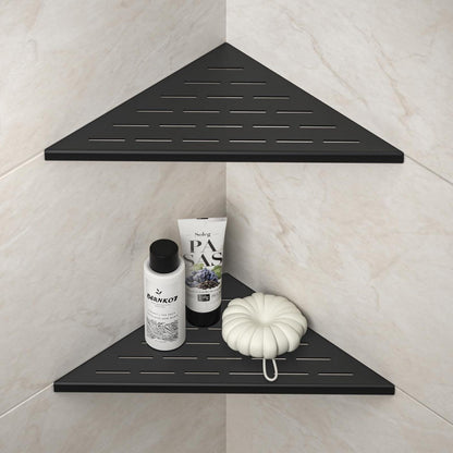 Eck Duschregal Edelstahl 2er Set Schwarz – Platzsparend & Modern