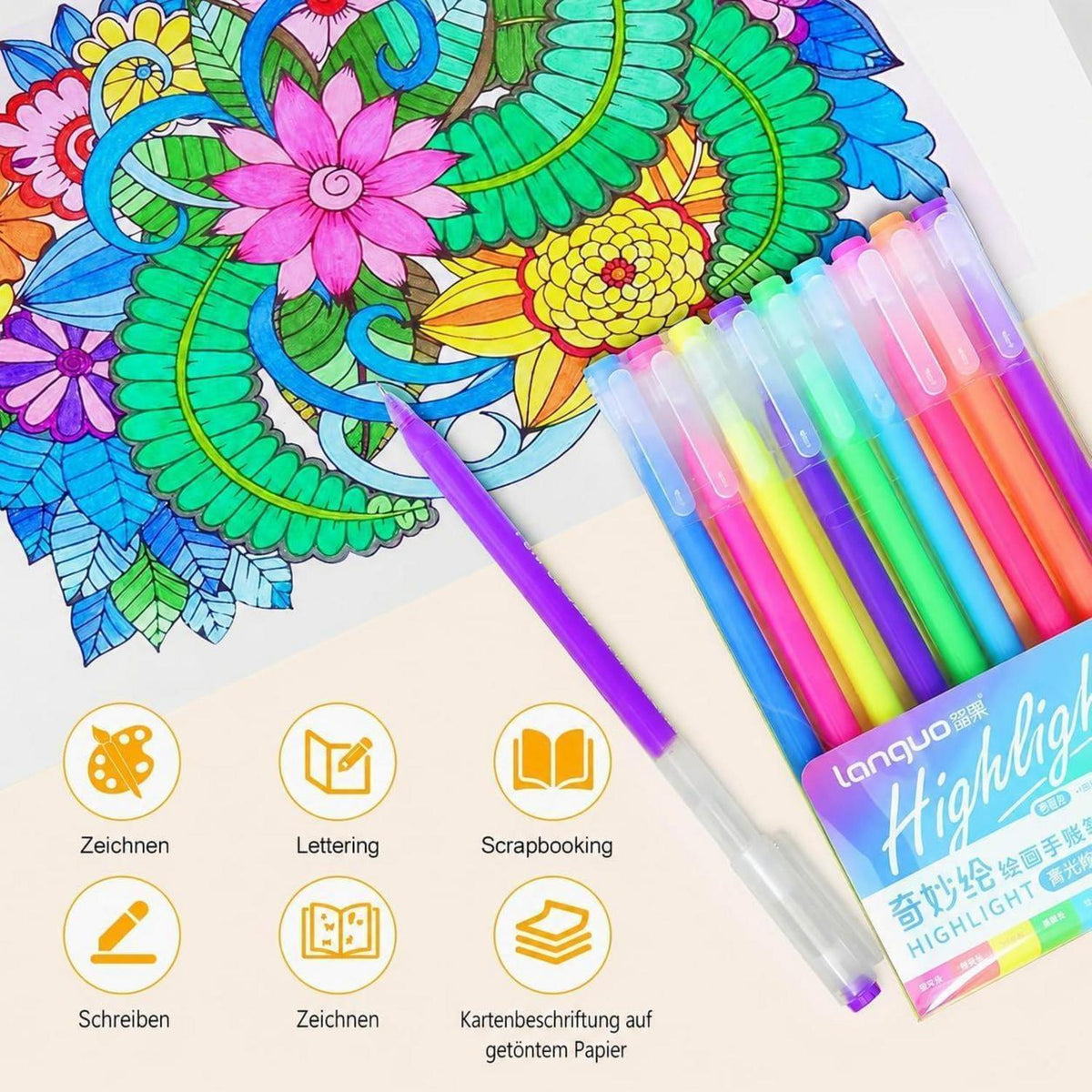 168 Gelstifte Set für Erwachsene – 162 Farben zum Malen & Schreiben