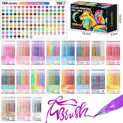 168 Gelstifte Set für Erwachsene – 162 Farben zum Malen & Schreiben