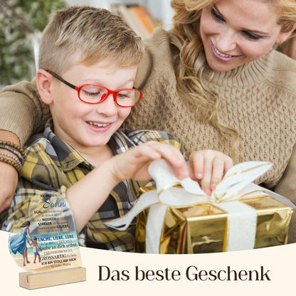 Herz Tischdeko mit Holzsockel – Geschenk für Sohn