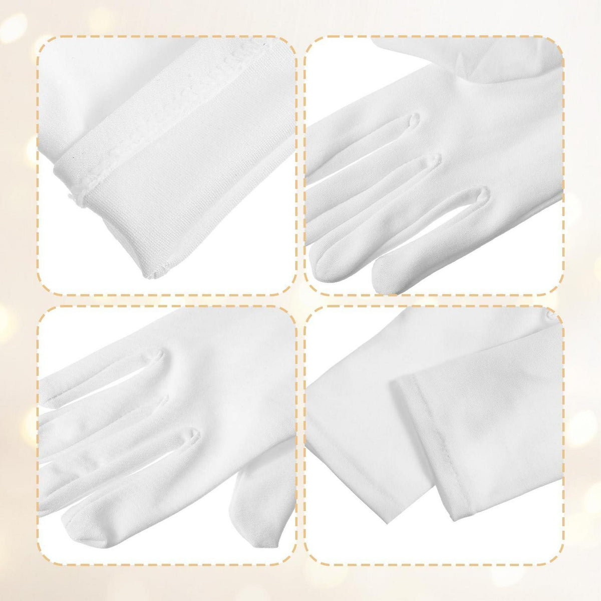 Brauthandschuhe Kurz Satin Weiß Elegant Hochzeit