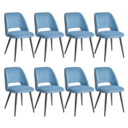 8 Esszimmerstühle mit Cordbezug, Blau – Bequemer Sitz