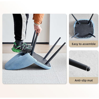 8 Esszimmerstühle mit Cordbezug, Blau – Bequemer Sitz