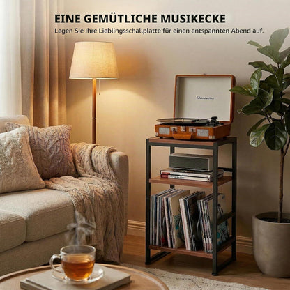 Plattenspieler-Ständer 3 Etagen | Beistelltisch für Schallplatten